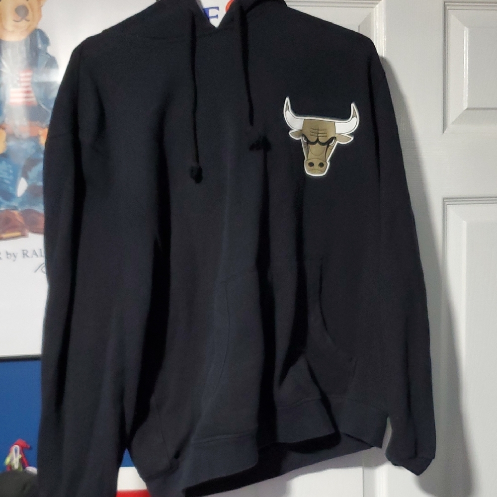 Mitchell & Ness Black Chicago Bulls Hooded Sweatshirt Sz Xl